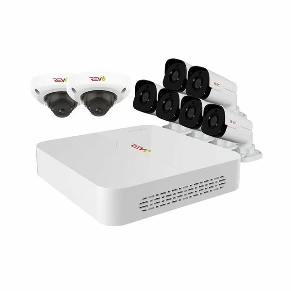 Ultra HD Audio Capable 8 Channel Surveillance System with 8 4Megapixel Cameras, Revo America, Mfr#: RU82D2GB6GA-2T